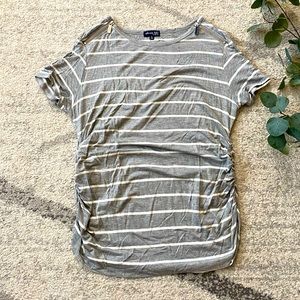 •OLIVIA BLU• XL Grey and White Maternity Shirt with Zippers